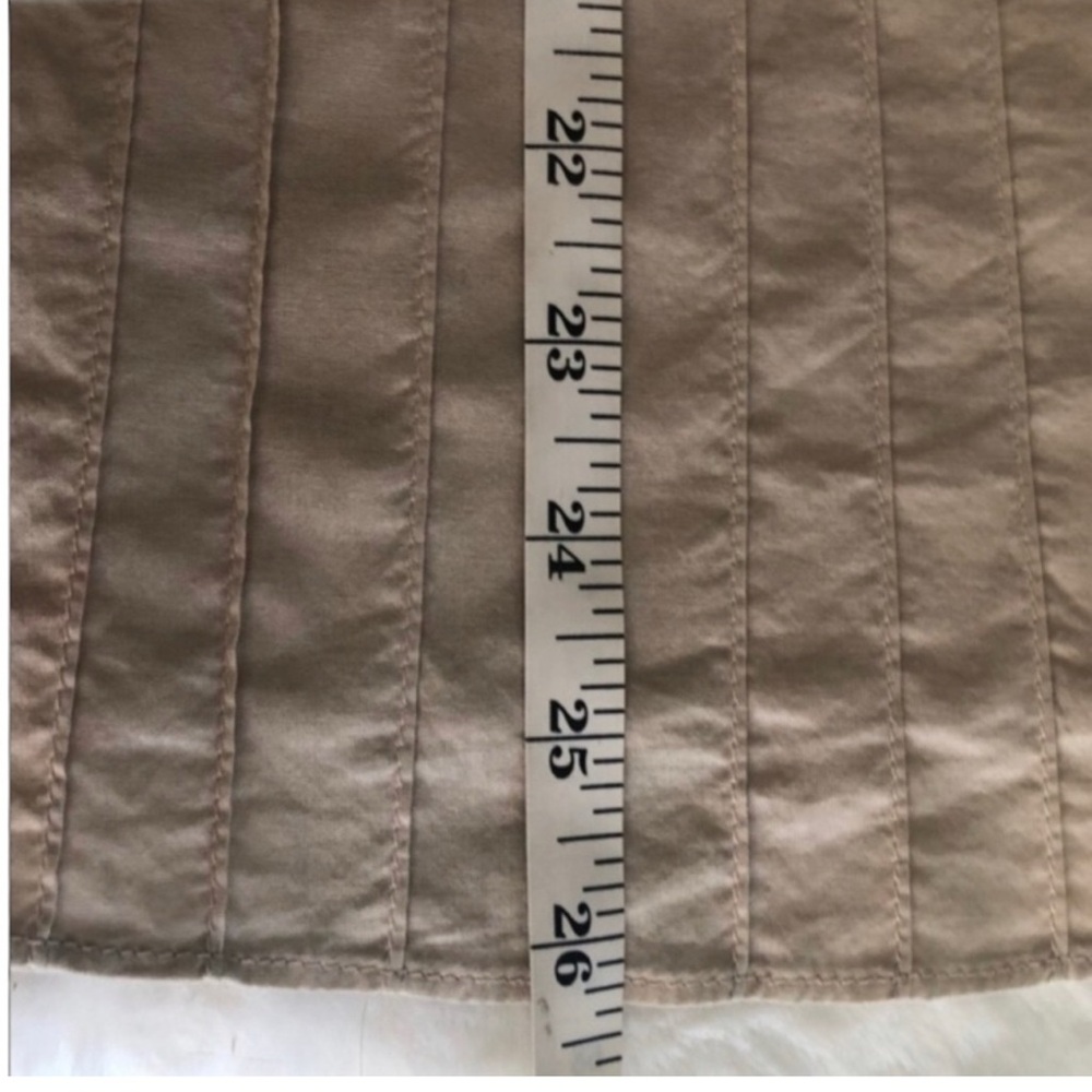Think Tank Beige Pleated A-Line Midi Skirt Size 6 embroidery Sunburst style - Picture 10 of 10